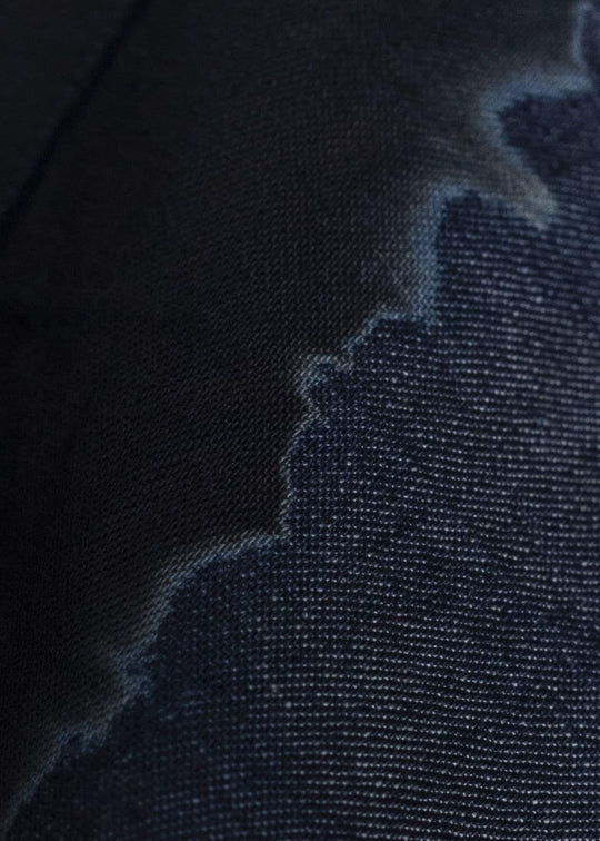 SUZUSAN 7055C-337 Pima Cotton Denim Front Button Dress 1098 Black - Indigo