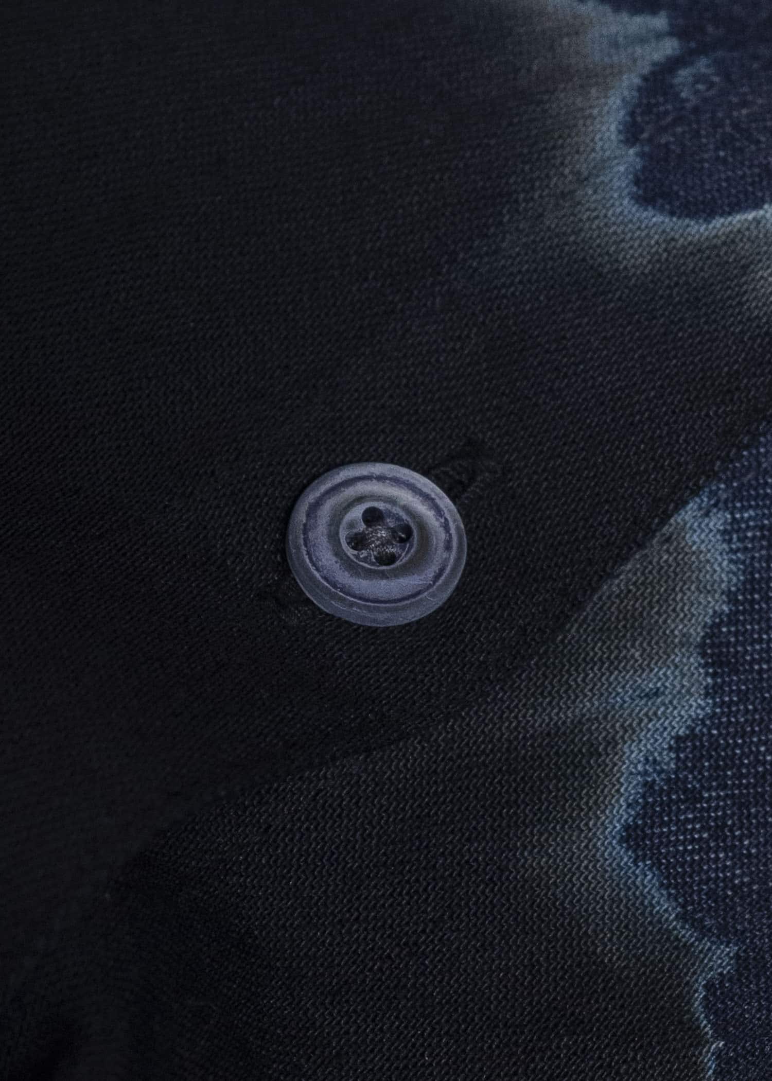 SUZUSAN 7055C-337 Pima Cotton Denim Front Button Dress 1098 Black - Indigo