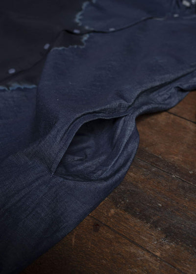 SUZUSAN 7055C-337 Pima Cotton Denim Front Button Dress 1098 Black - Indigo