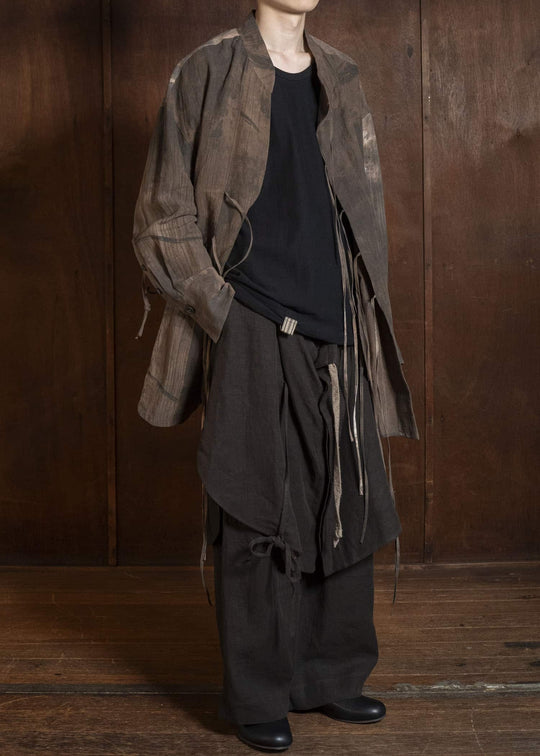 ZIGGY CHEN 0M2610748 MANDARIN COLLAR STRING SHIRT 82