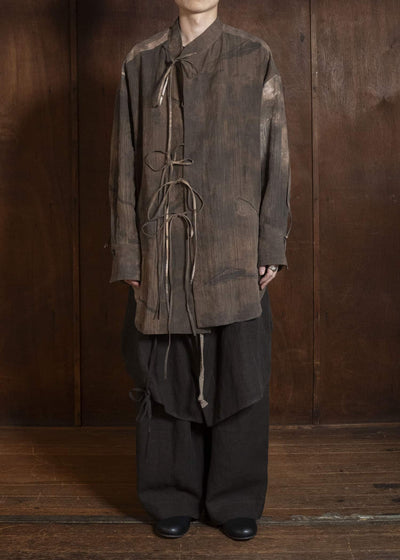 ZIGGY CHEN 0M2610748 MANDARIN COLLAR STRING SHIRT 82