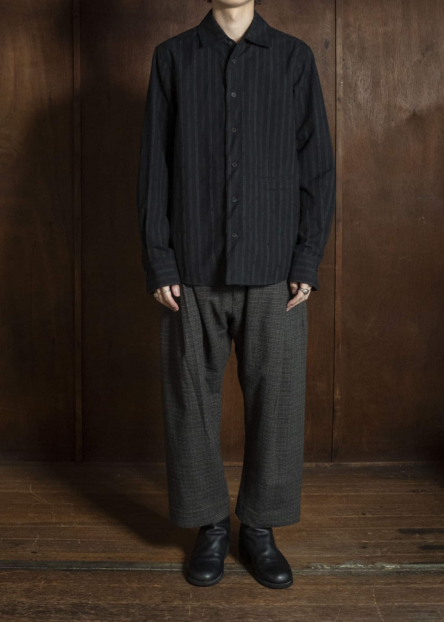 ZIGGY CHEN TATTERSALL TAPERED TROUSERS 0M2630509