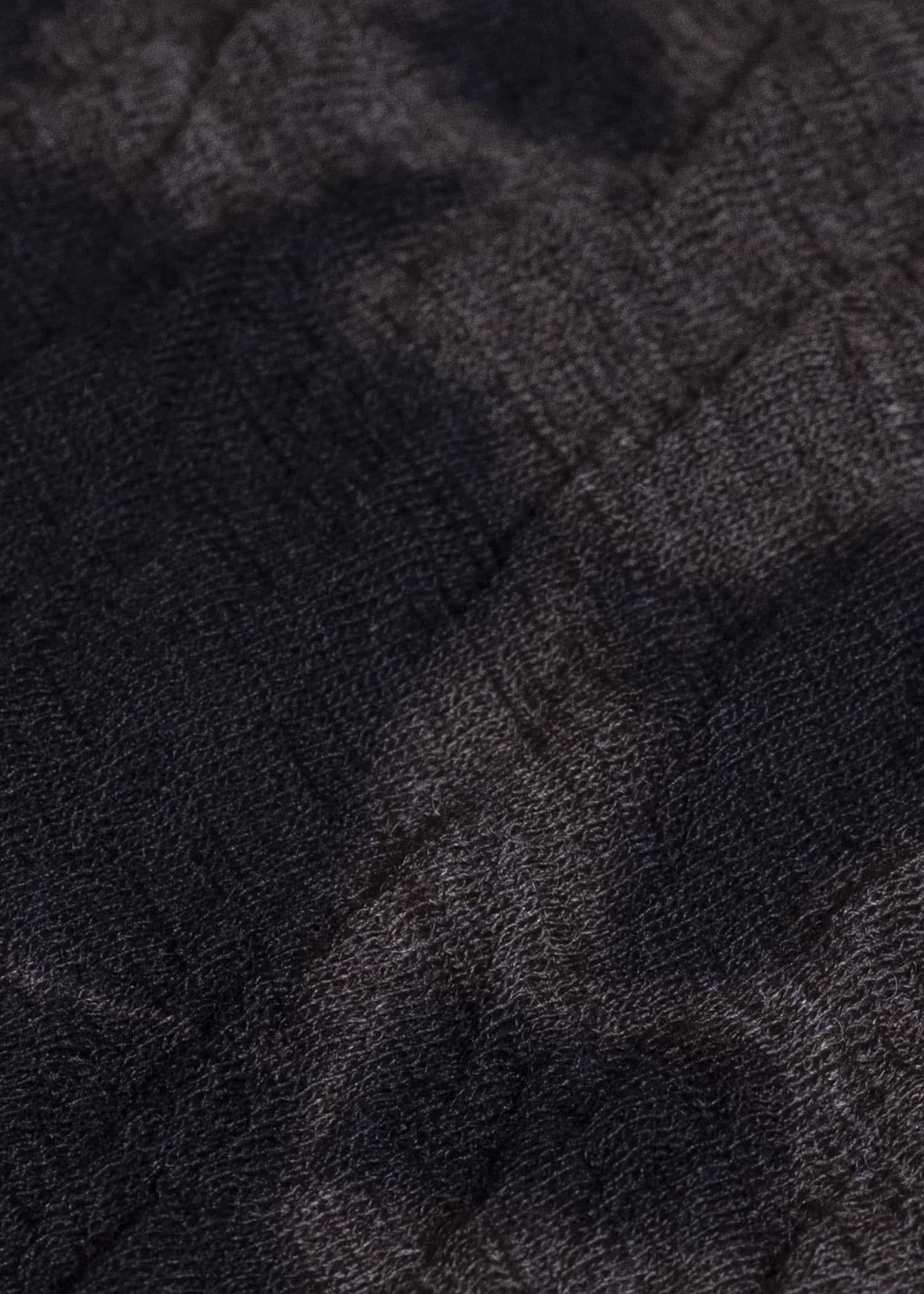 SUZUSAN 2075WC-010 Dual Layered Wool Cotton Jersey Long Sleeve T-Shirt / Madara Shibori 1069 Black-Raw Umber