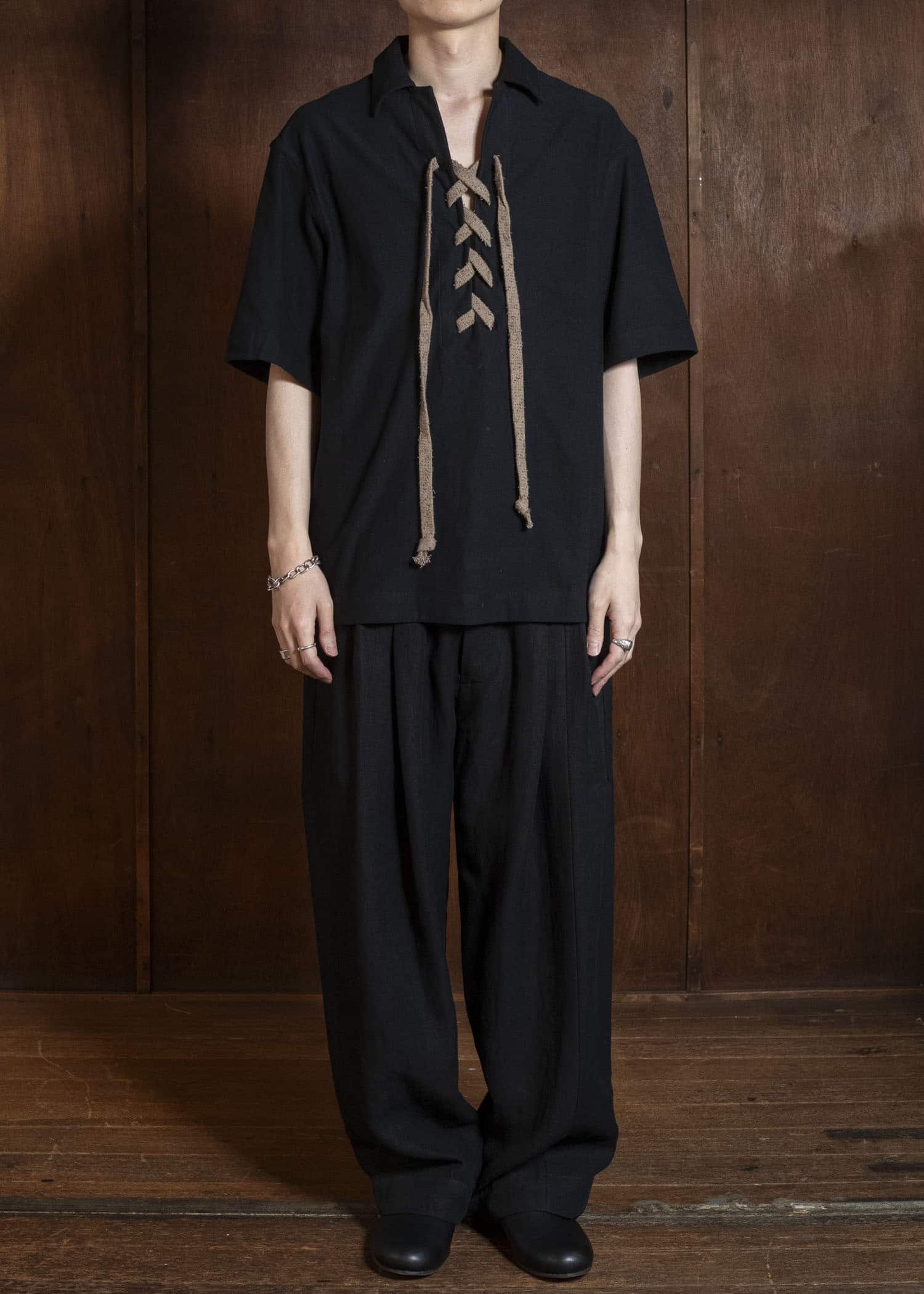 ZIGGY CHEN 0M2610509 DROP-CROTCHED WIDE LEG TROUSERS 04