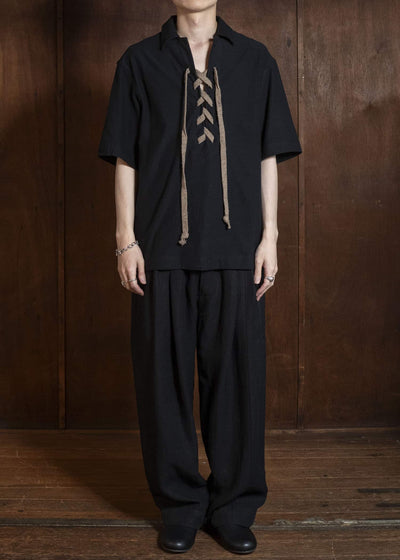 ZIGGY CHEN 0M2610509 DROP-CROTCHED WIDE LEG TROUSERS 04