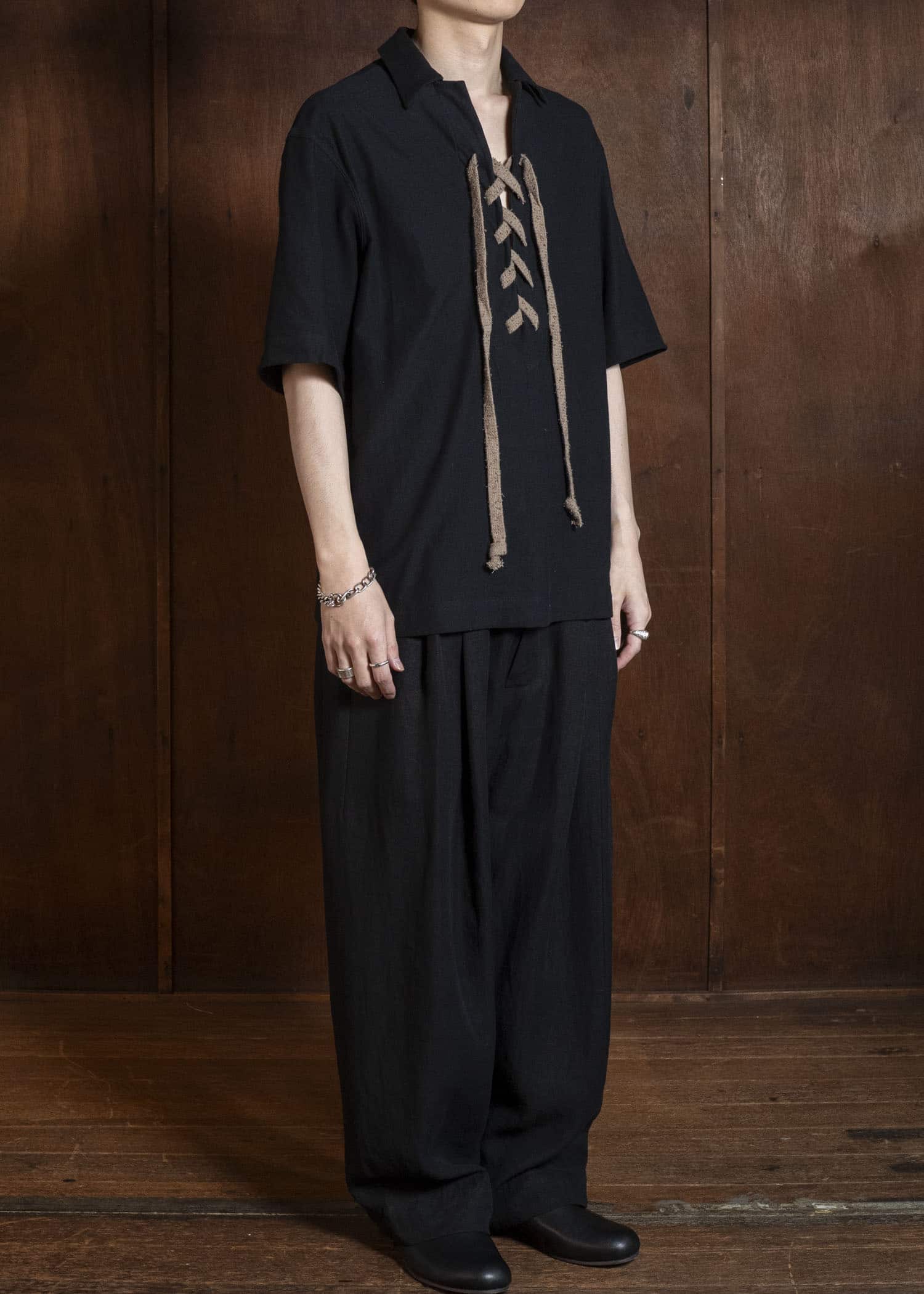 ZIGGY CHEN 0M2610509 DROP-CROTCHED WIDE LEG TROUSERS 04