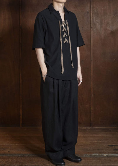 ZIGGY CHEN 0M2610509 DROP-CROTCHED WIDE LEG TROUSERS 04