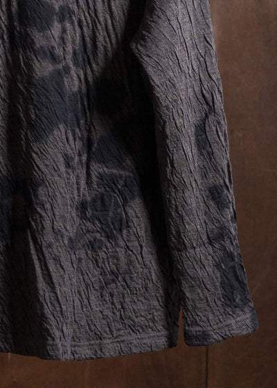 SUZUSAN 2076WC-010 Dual Layered Wool Cotton Jersey Cardigan 1069 Black-Raw Umber