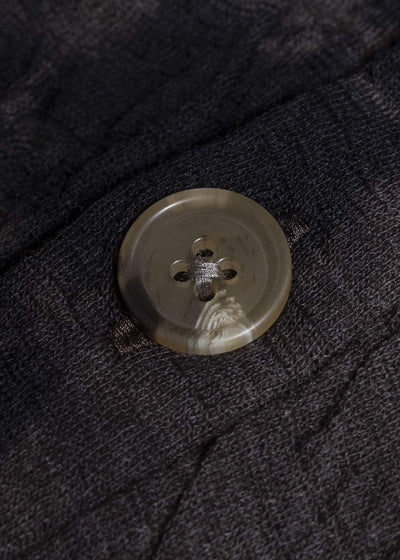 SUZUSAN 2076WC-010 Dual Layered Wool Cotton Jersey Cardigan 1069 Black-Raw Umber