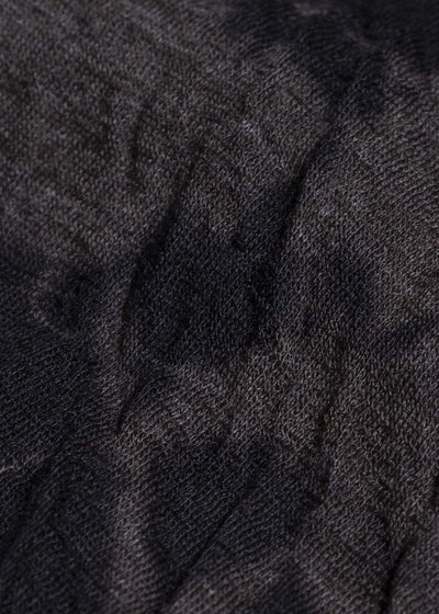 SUZUSAN 2076WC-010 Dual Layered Wool Cotton Jersey Cardigan 1069 Black-Raw Umber