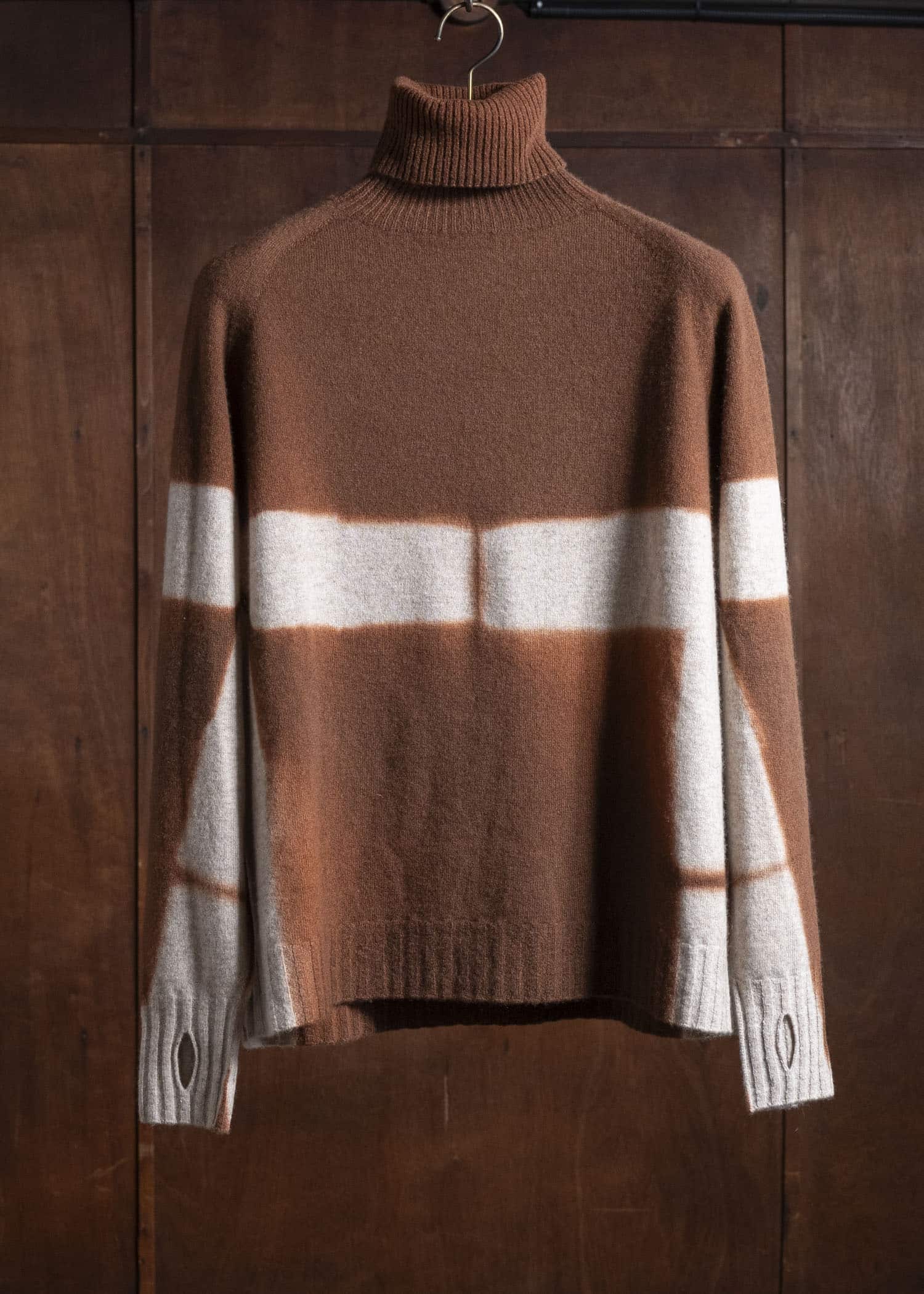 SUZUSAN 3084K-544 Cashmere SeamlessTurtleneck Raglan Pullover ,6003 Brown - Sand