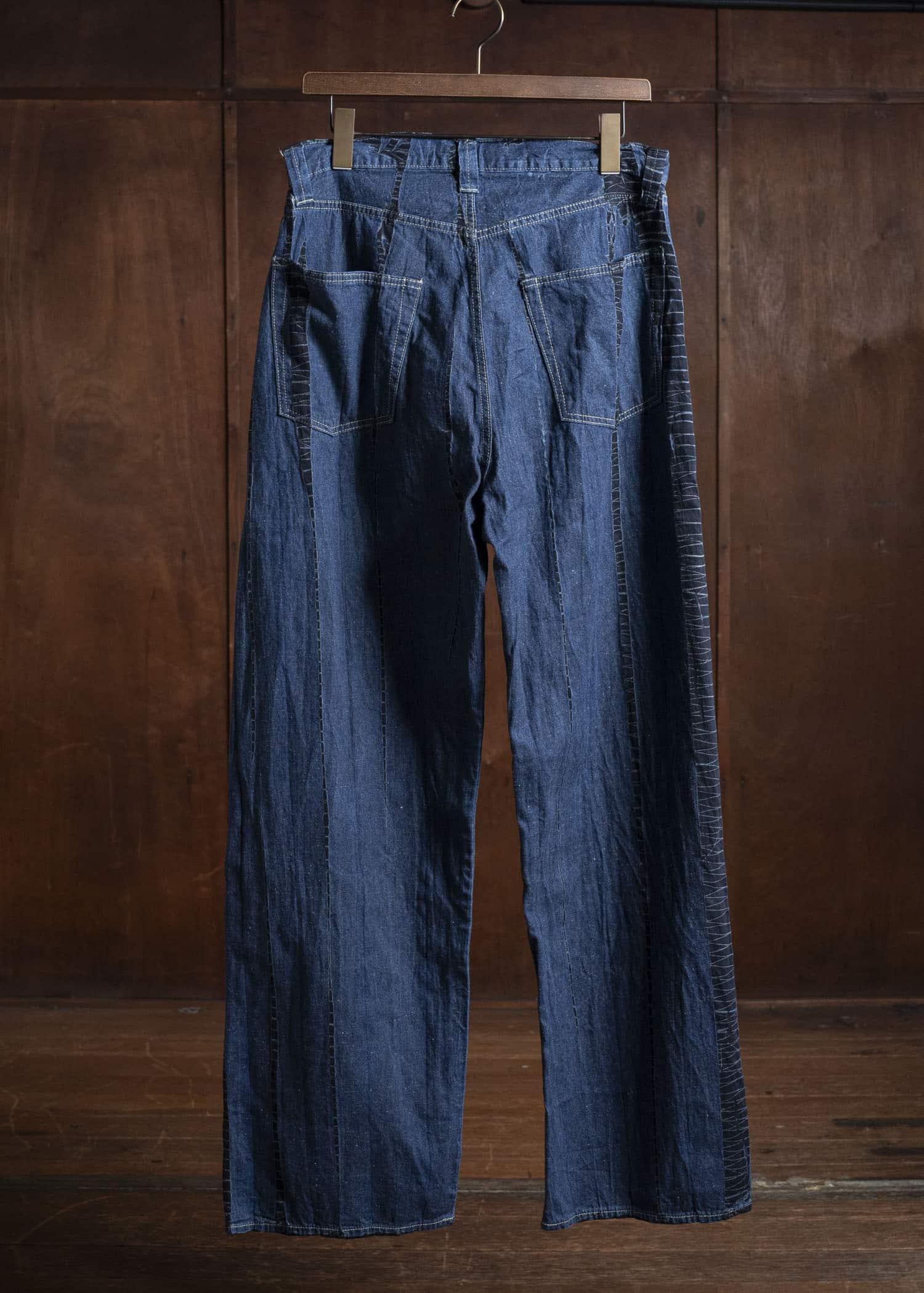 SUZUSAN 5047C-020 Cotton Denim Loose Fit Pants 1098 Black - Indigo