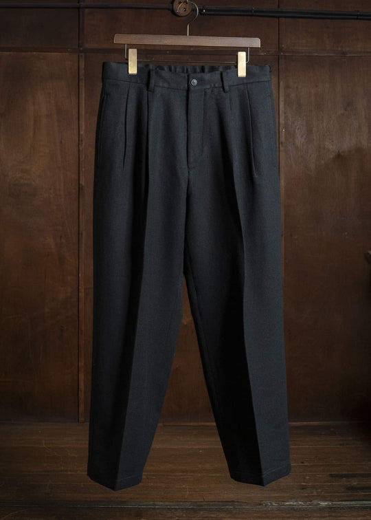 YOKO SAKAMOTO YS-26AW-21- BLACK Double Pleated Trousers BLACK