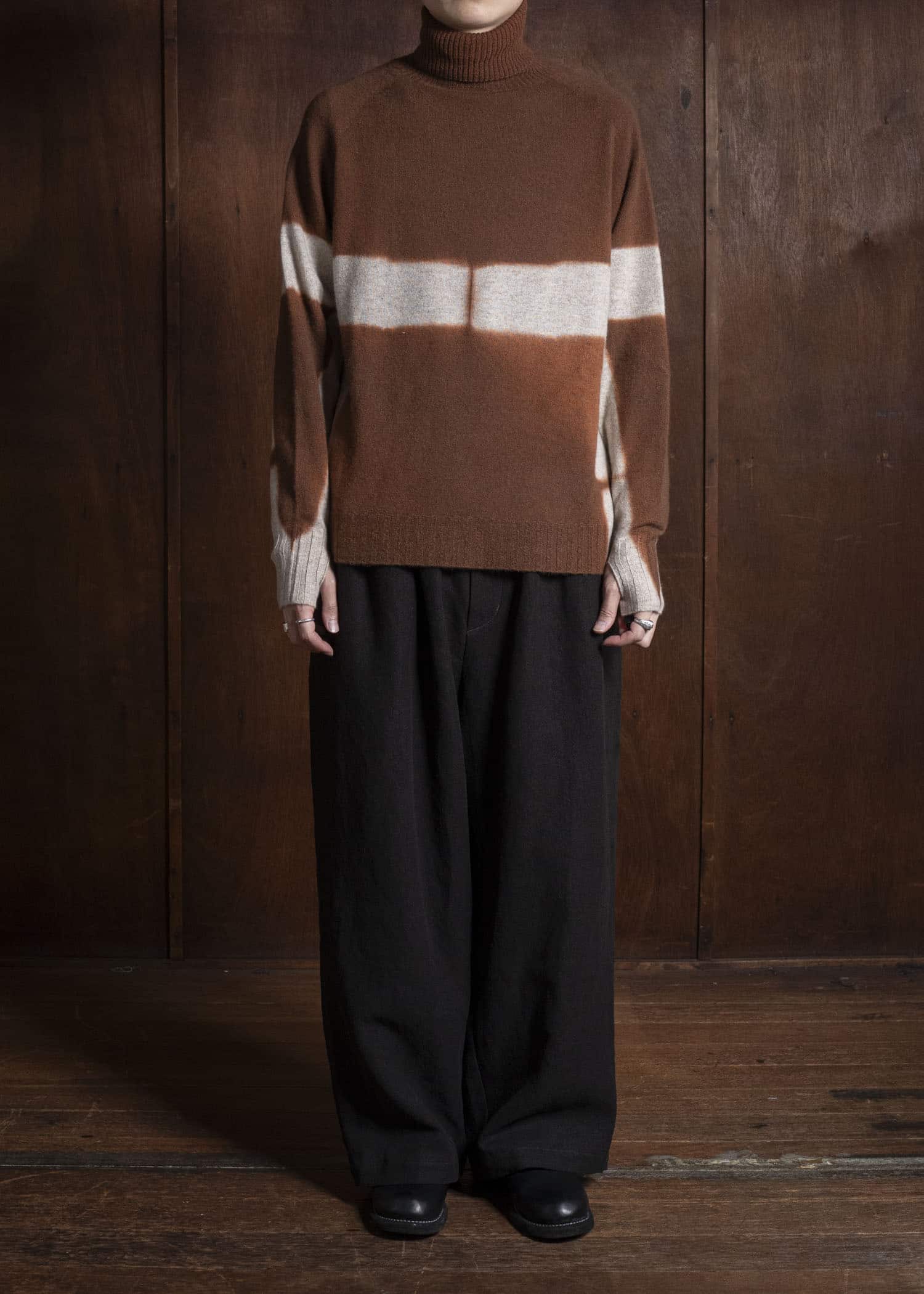 SUZUSAN 3084K-544 Cashmere SeamlessTurtleneck Raglan Pullover ,6003 Brown - Sand