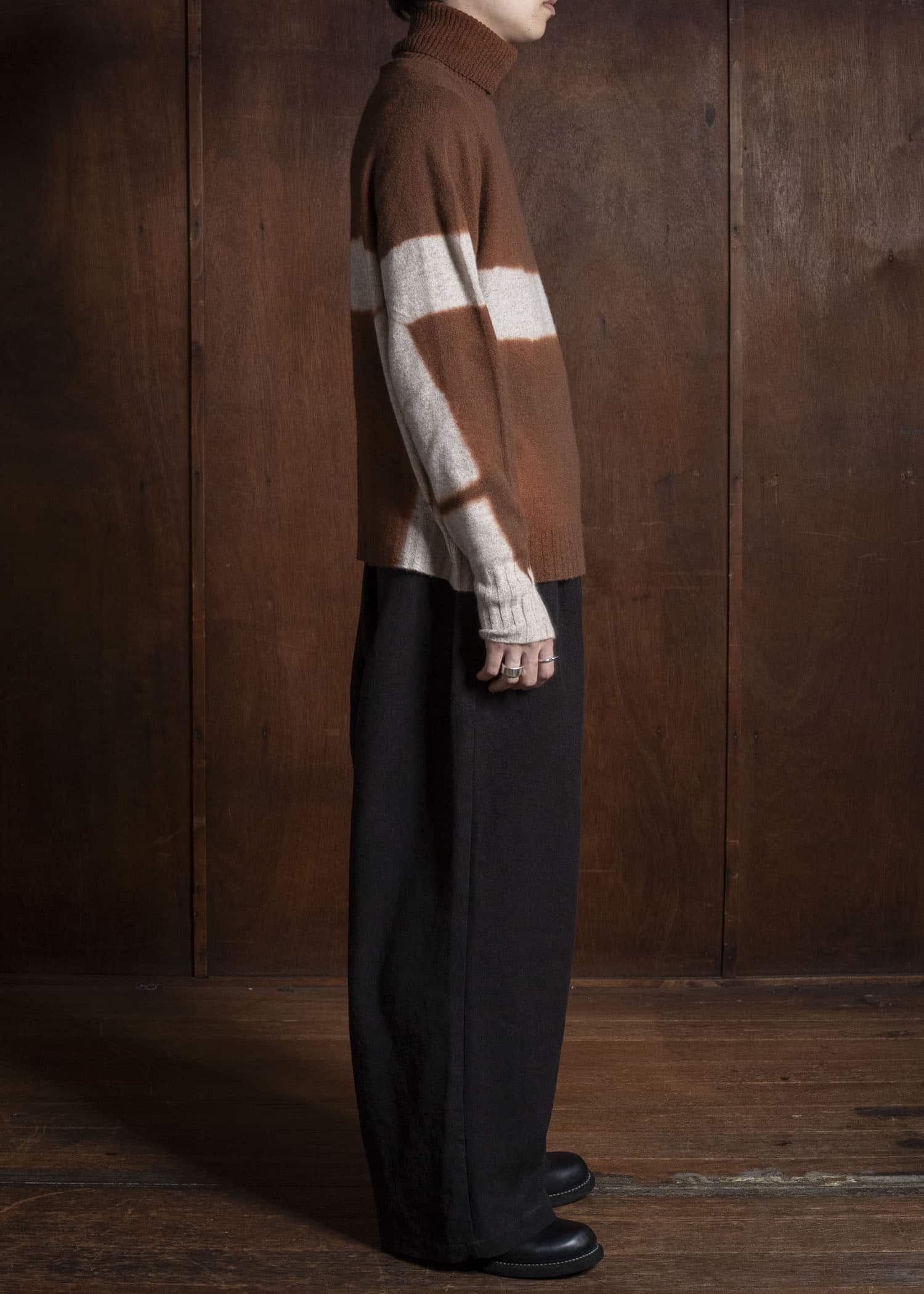 SUZUSAN 3084K-544 Cashmere SeamlessTurtleneck Raglan Pullover ,6003 Brown - Sand