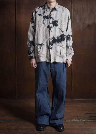 SUZUSAN 5047C-020 Cotton Denim Loose Fit Pants 1098 Black - Indigo