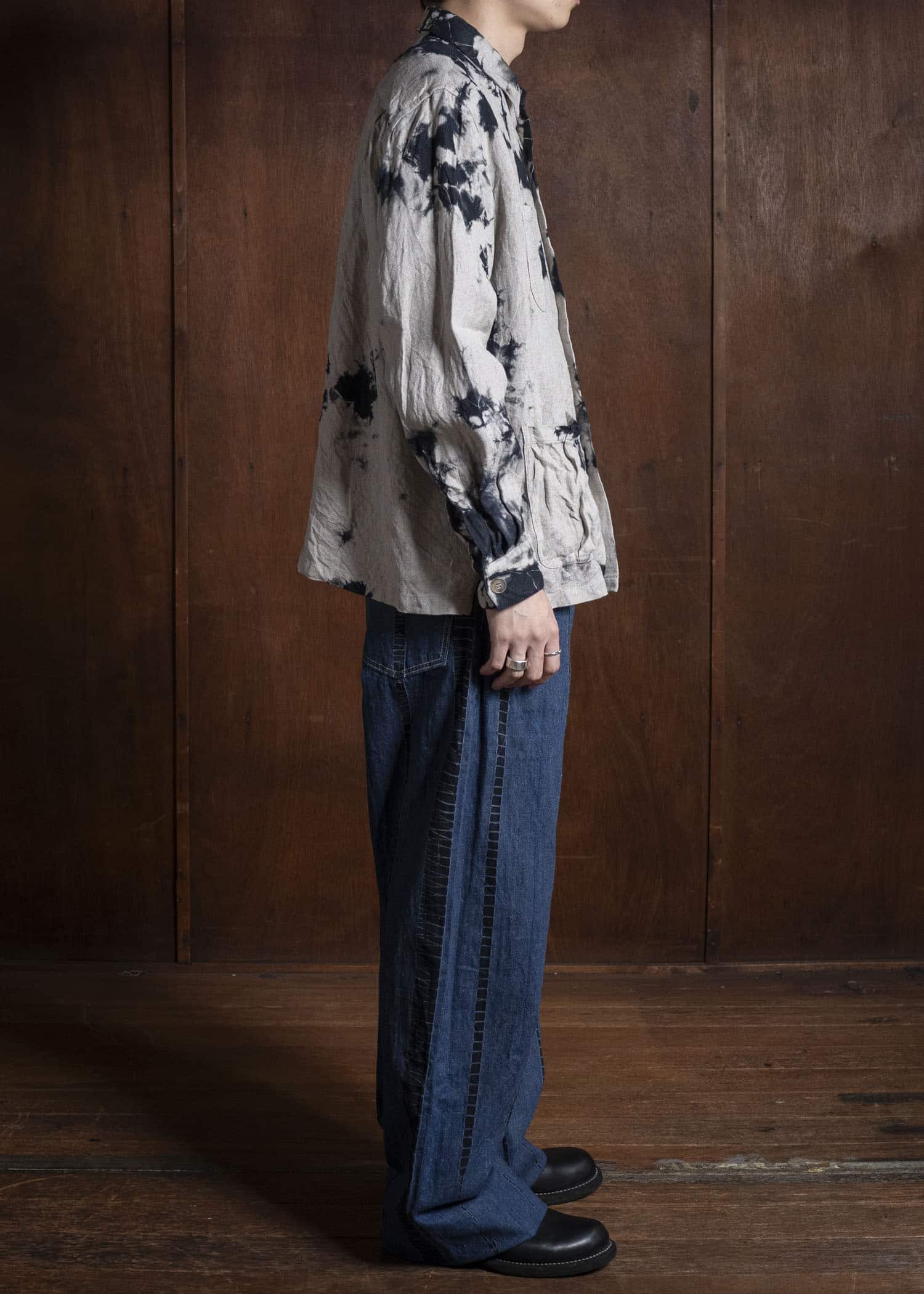 SUZUSAN 4069L-010 Linen Four Pockets Overshirt 1008 Black - Grége