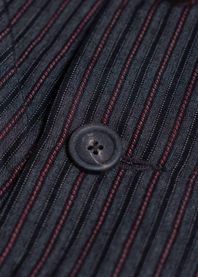 ZIGGY CHEN Stand Collar Stripe Blazer Dark Gray 0M2500904