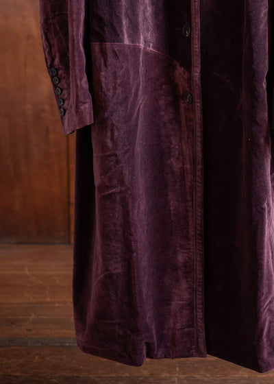 ZIGGY CHEN Shawl Collar Velvet Coat Burgundy 0W2501102
