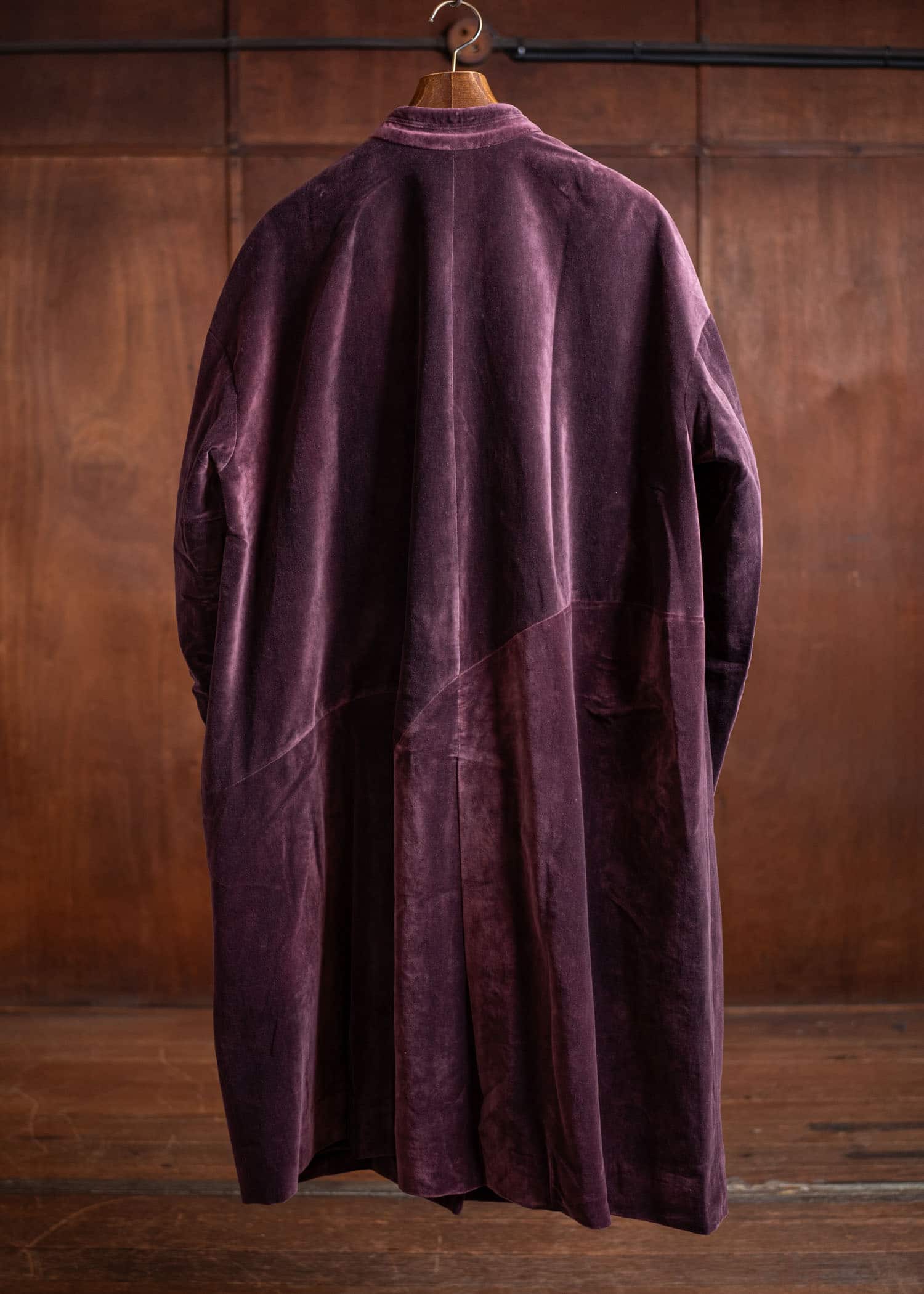 ZIGGY CHEN Shawl Collar Velvet Coat Burgundy 0W2501102