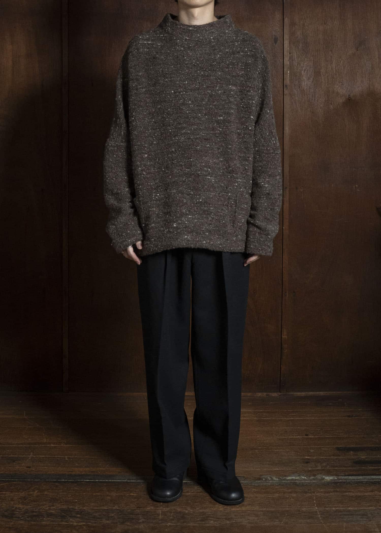 KLASICA 26F-MCN-H103 Pocket Mock Neck Jumper Taupe