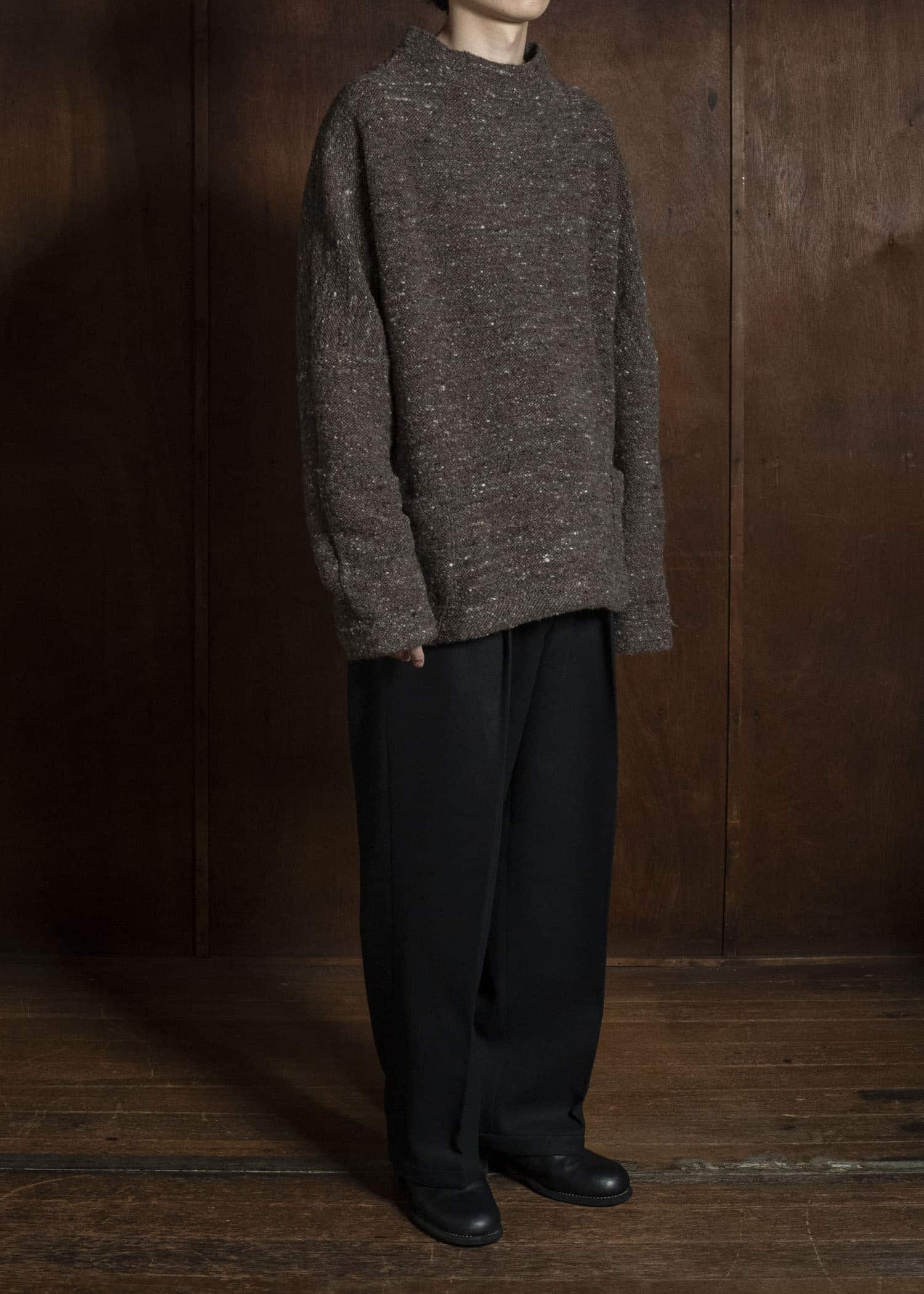 KLASICA 26F-MCN-H103 Pocket Mock Neck Jumper Taupe