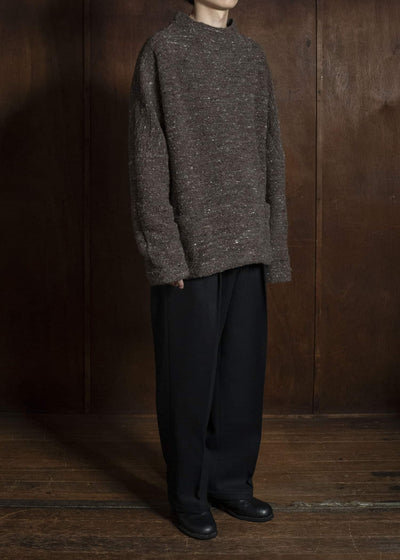 KLASICA 26F-MCN-H103 Pocket Mock Neck Jumper Taupe