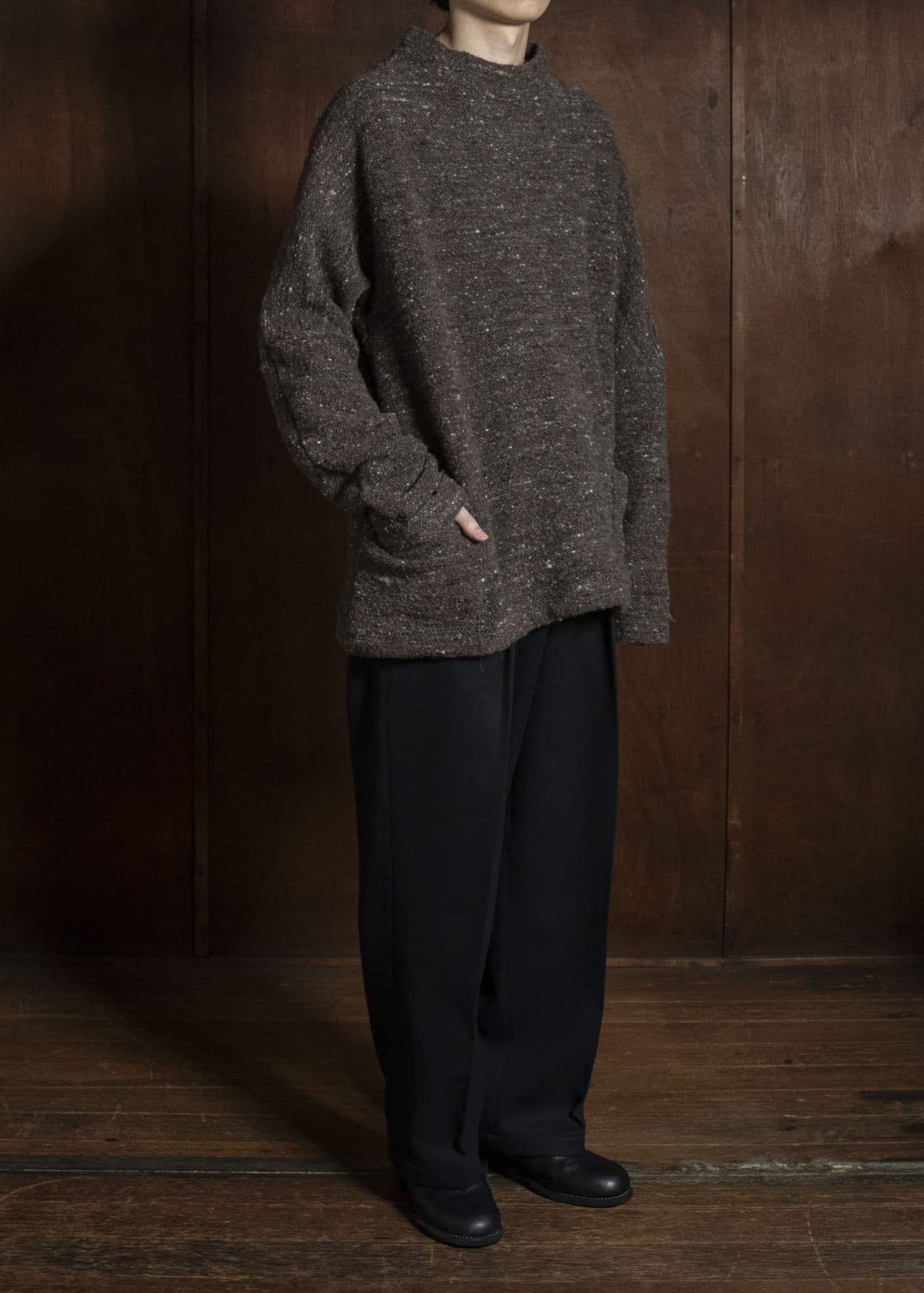 KLASICA 26F-MCN-H103 Pocket Mock Neck Jumper Taupe