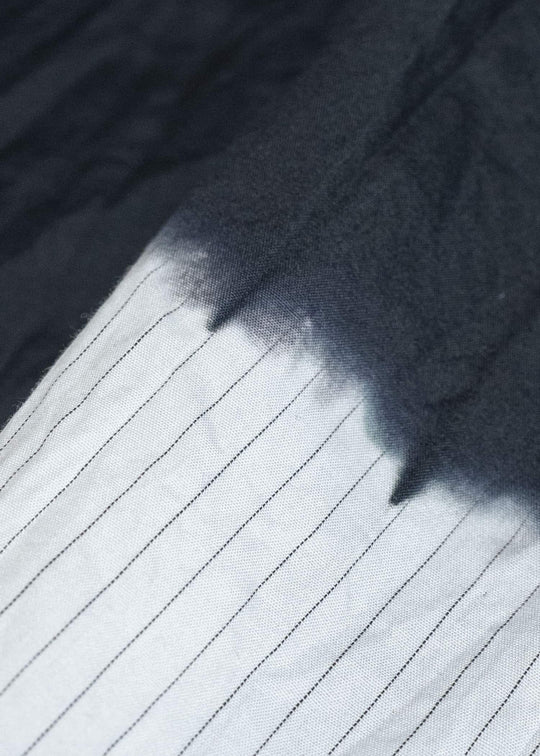 SUZUSAN 7060C-330 Cotton Pin Stripe Half Sleeve Dress Black - White