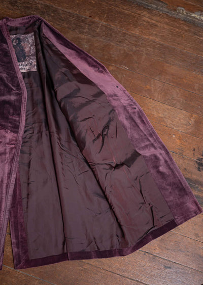 ZIGGY CHEN Shawl Collar Velvet Coat Burgundy 0W2501102