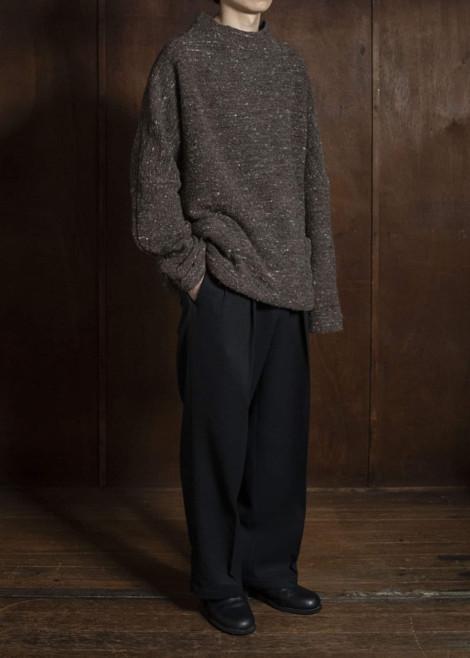 KLASICA 26F-MCN-H103 Pocket Mock Neck Jumper Taupe