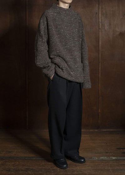 KLASICA 26F-MCN-H103 Pocket Mock Neck Jumper Taupe