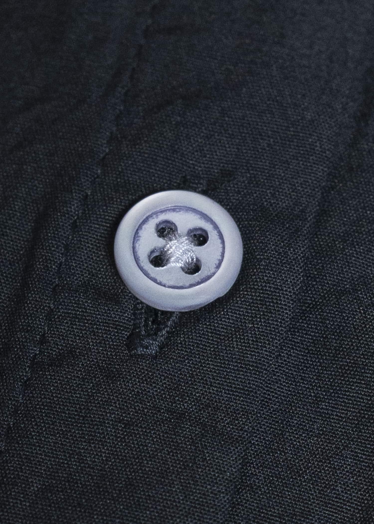 SUZUSAN 7060C-330 Cotton Pin Stripe Half Sleeve Dress Black - White