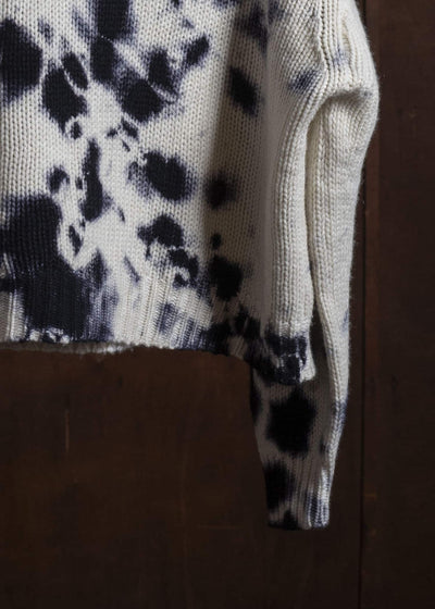 SUZUSAN 3086K-010 Cashmere Hand Knit Hooded Sweater / Madara Shibori