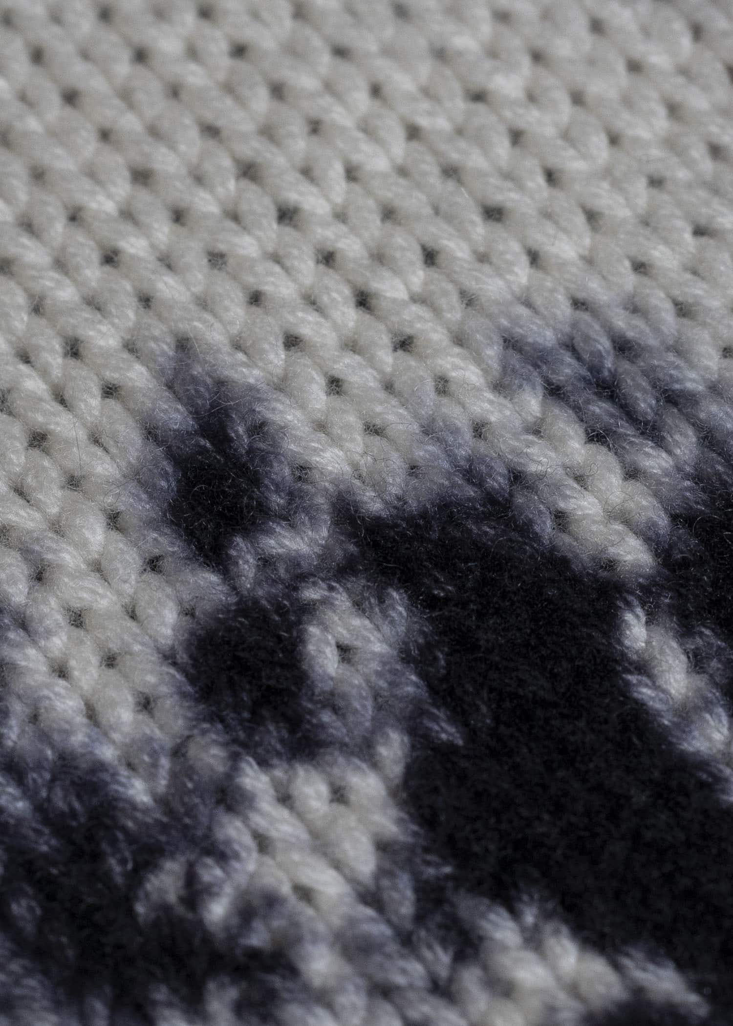 SUZUSAN 3086K-010 Cashmere Hand Knit Hooded Sweater / Madara Shibori