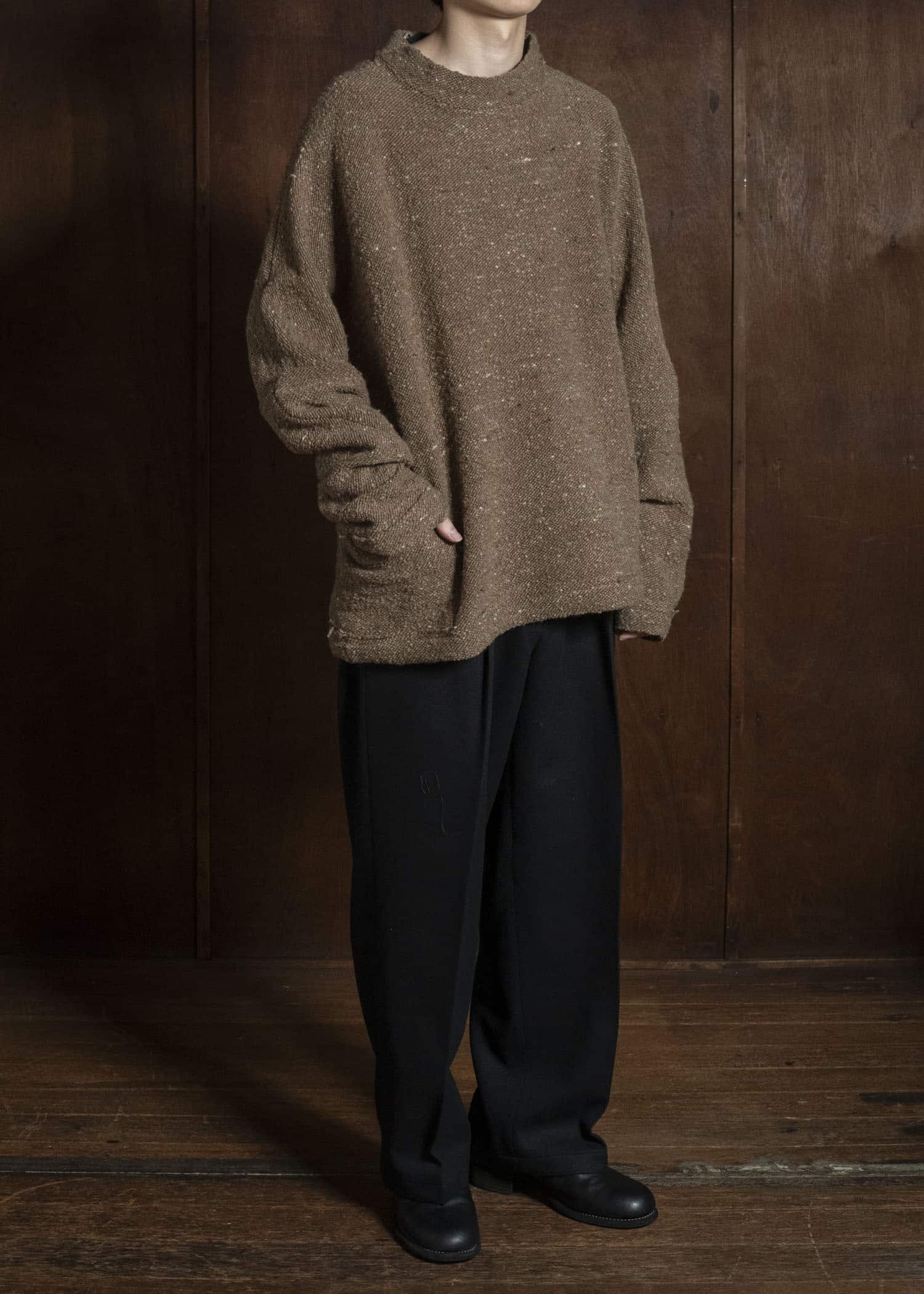 KLASICA 26F-MCN-H103 Pocket Mock Neck Jumper Maple