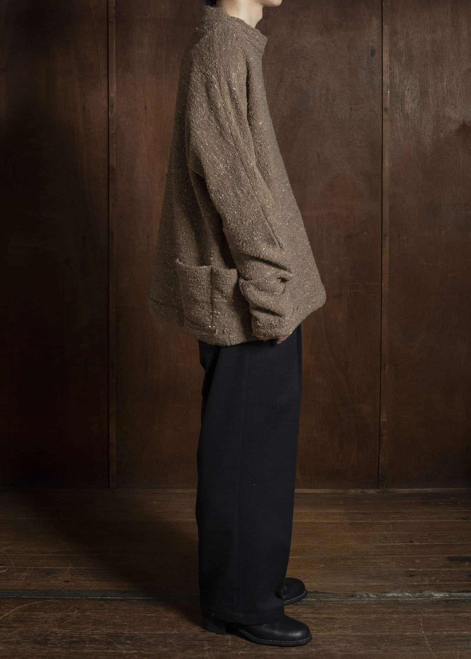KLASICA 26F-MCN-H103 Pocket Mock Neck Jumper Maple