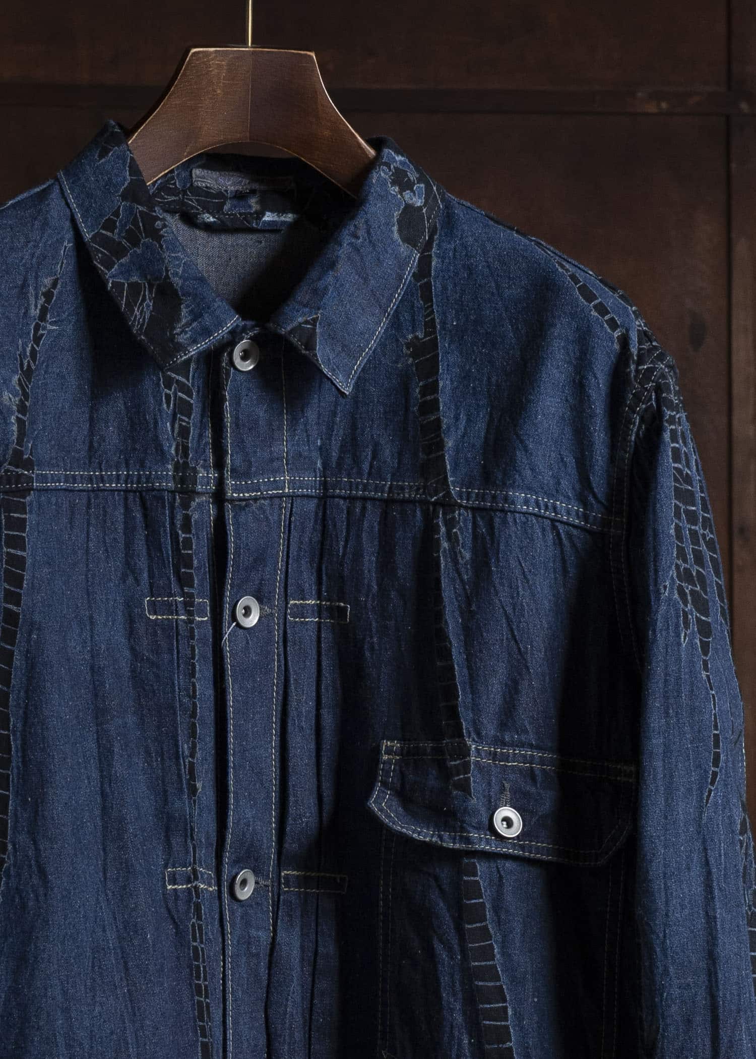 SUZUSAN 8041C-020 Cotton Denim Jacket 1098 Black - Indigo