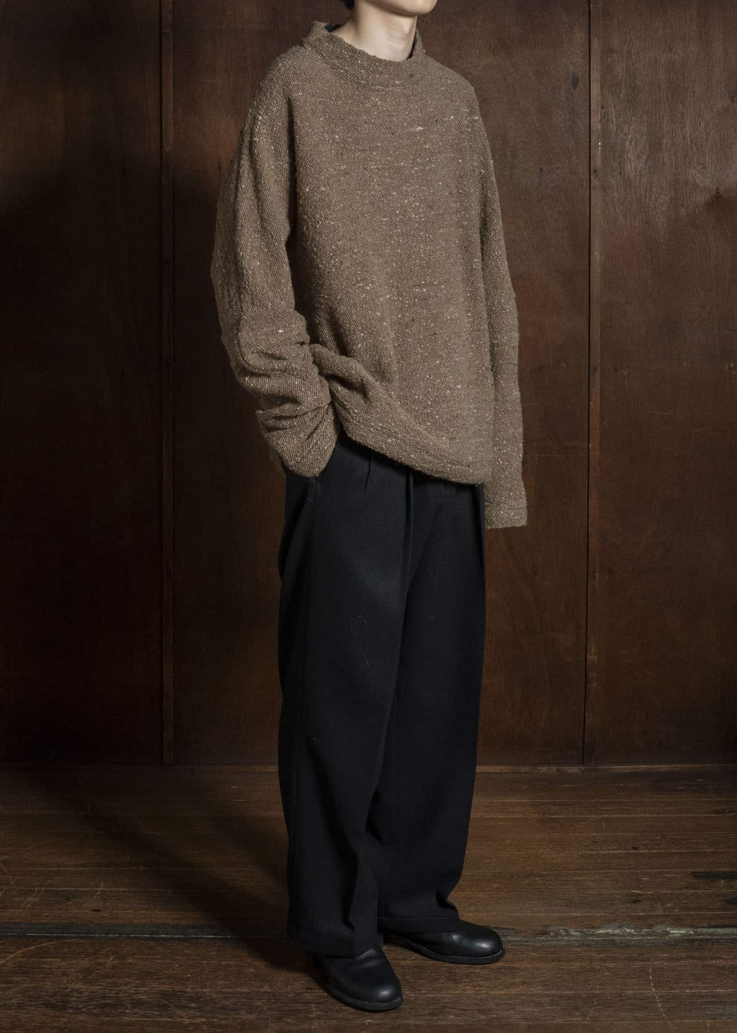KLASICA 26F-MCN-H103 Pocket Mock Neck Jumper Maple