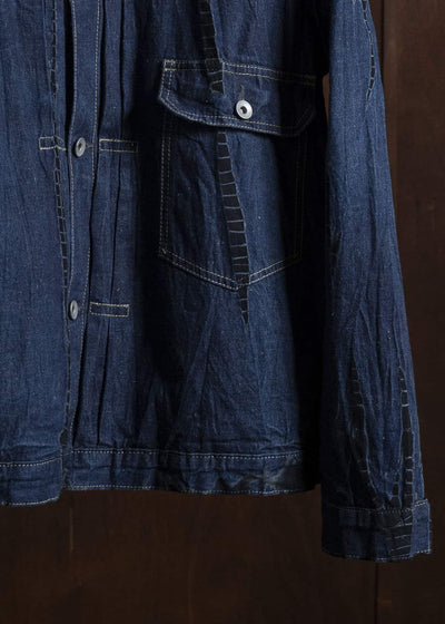 SUZUSAN 8041C-020 Cotton Denim Jacket 1098 Black - Indigo