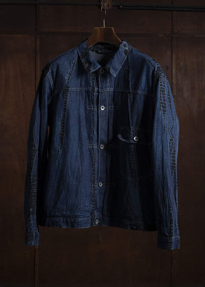 SUZUSAN 8041C-020 Cotton Denim Jacket 1098 Black - Indigo