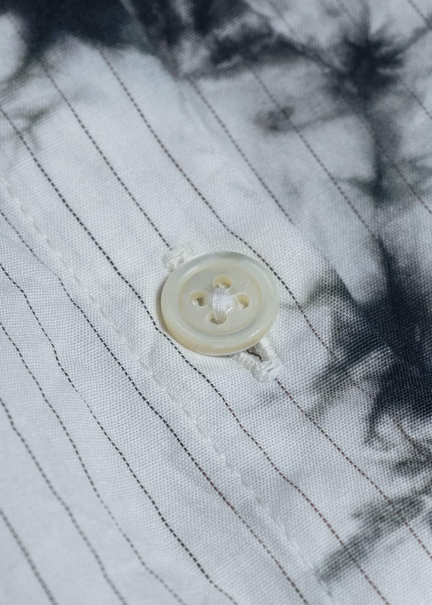 SUZUSAN 7060C-010 Cotton Pin Stripe Half Sleeve Dress Black - White