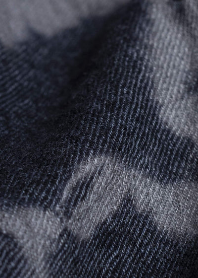 SUZUSAN 5046LW-010 Linen Wool Twill Drawstring Wide Pants 10 14 Black - Light Gray