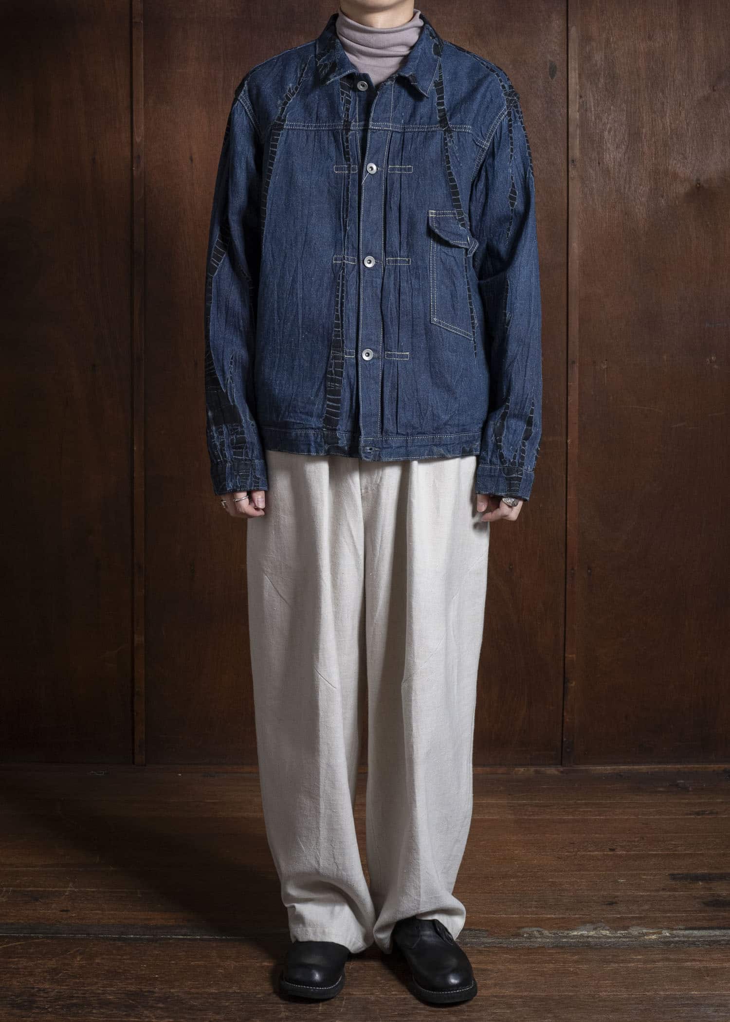 SUZUSAN 8041C-020 Cotton Denim Jacket 1098 Black - Indigo