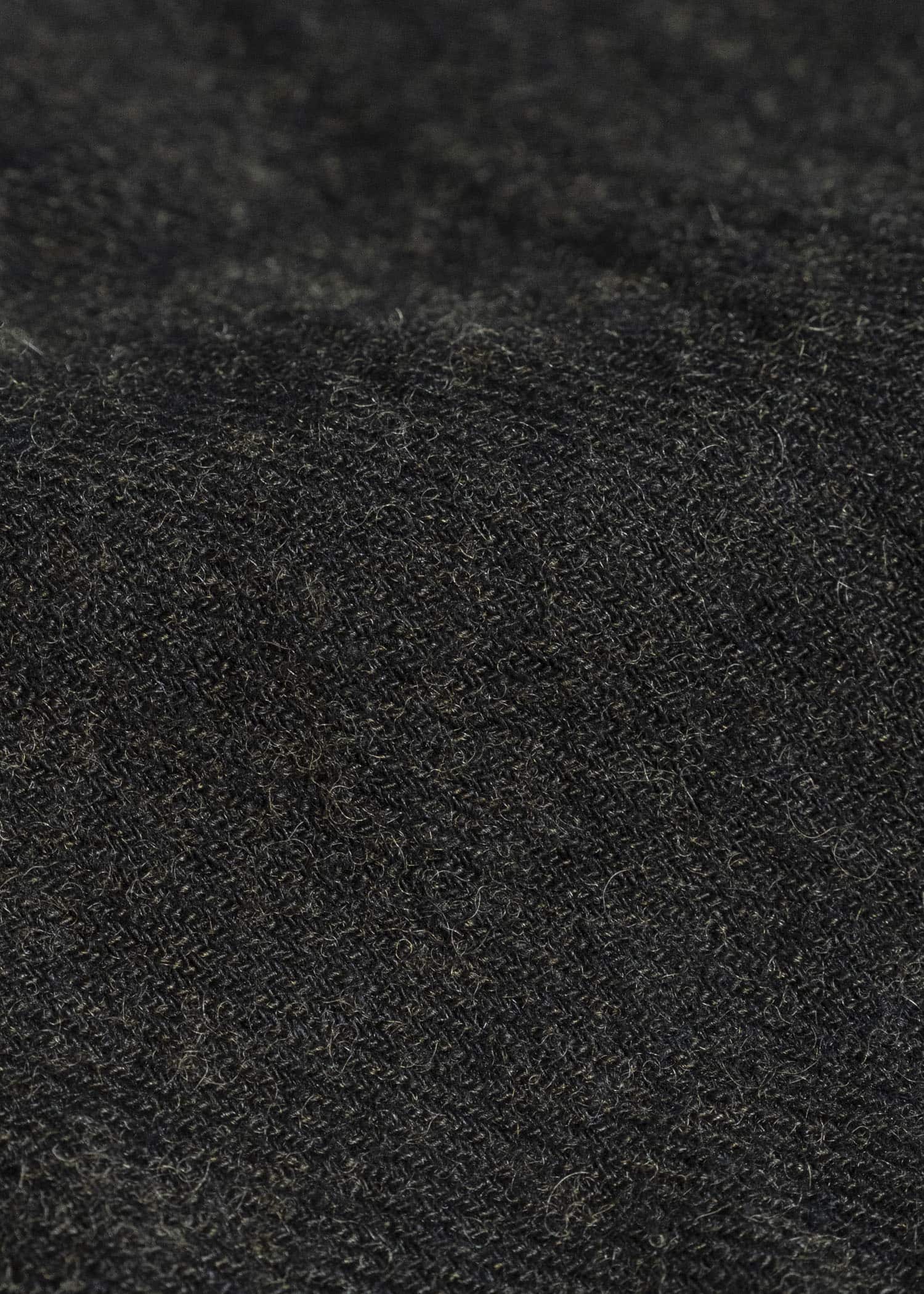 Gorsch #14 2ND-SH05 Brushed Linen Wool Stand Collar Shirt Chacoal