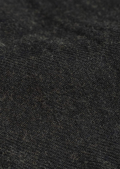 Gorsch #14 2ND-SH05 Brushed Linen Wool Stand Collar Shirt Chacoal