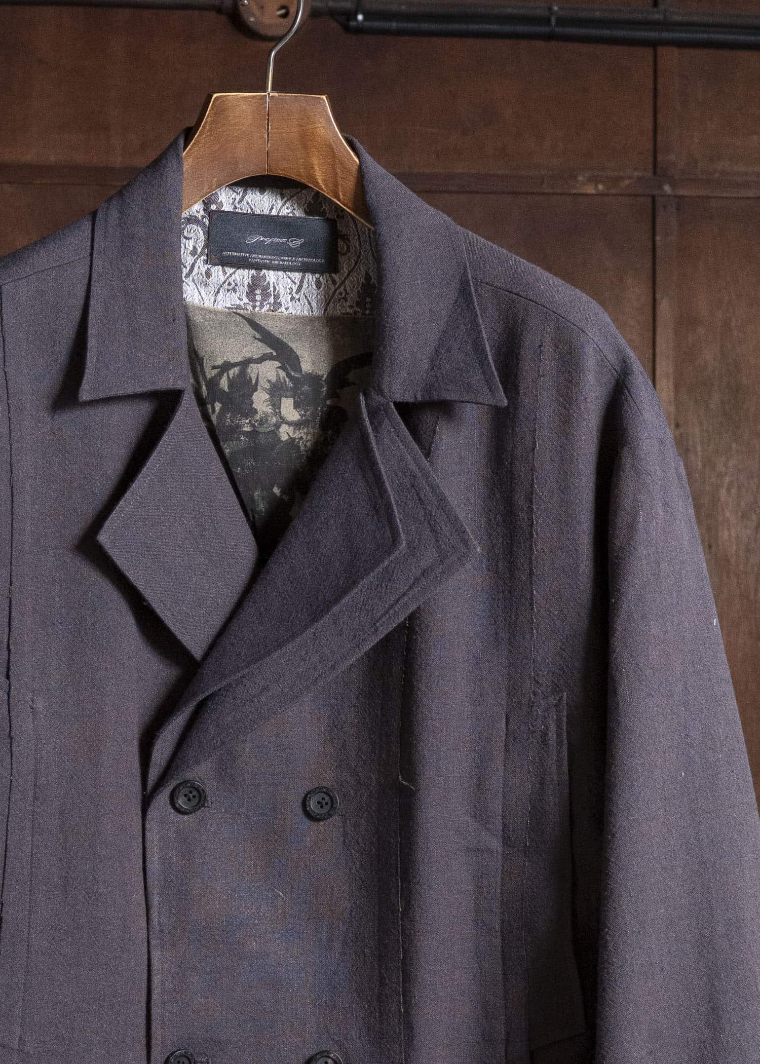 Professor.E BELTED CROPPED TRENCH GREYISH PURPLE 26FW-PE-JKT-14