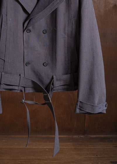 Professor.E BELTED CROPPED TRENCH GREYISH PURPLE 26FW-PE-JKT-14