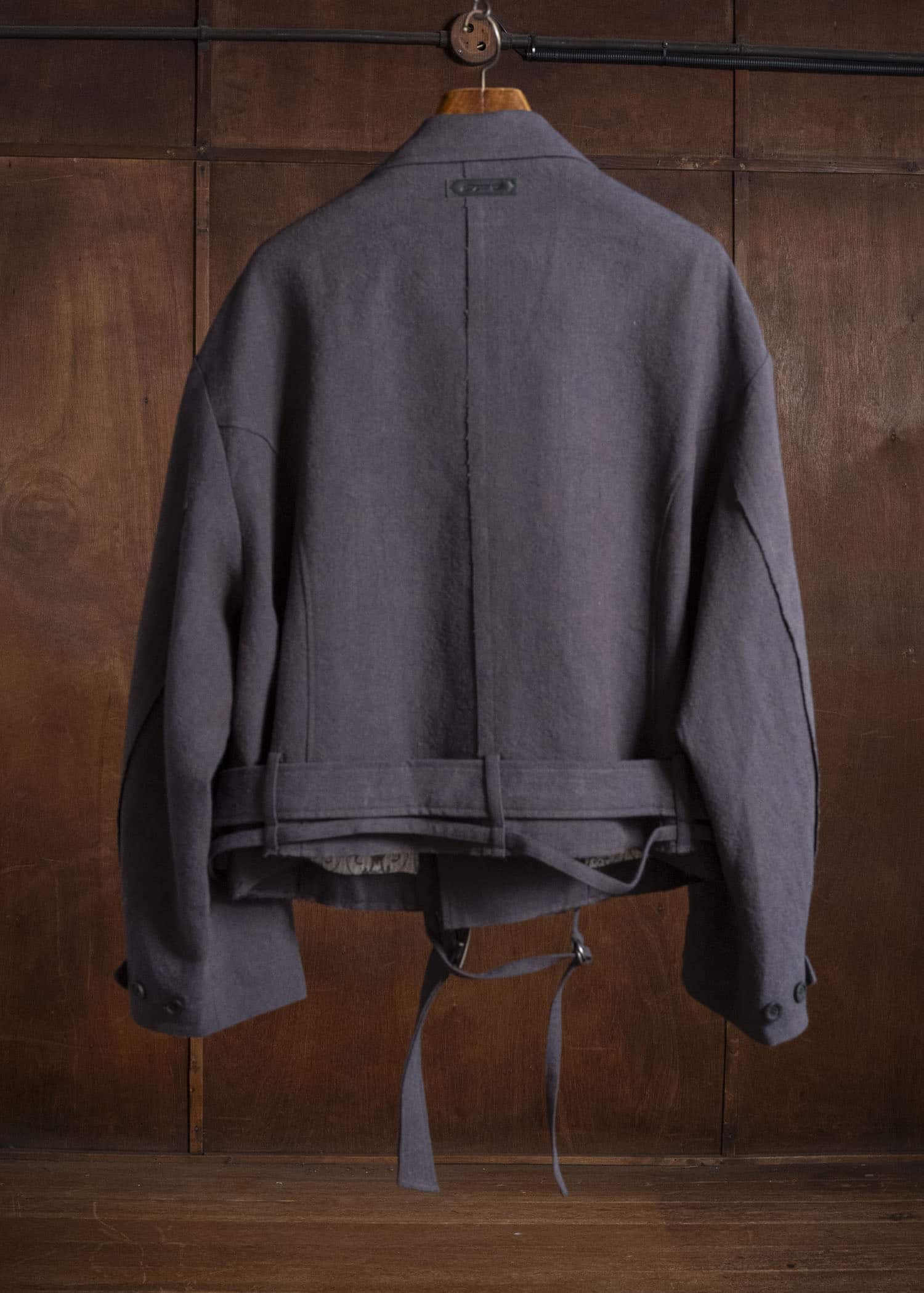 Professor.E BELTED CROPPED TRENCH GREYISH PURPLE 26FW-PE-JKT-14