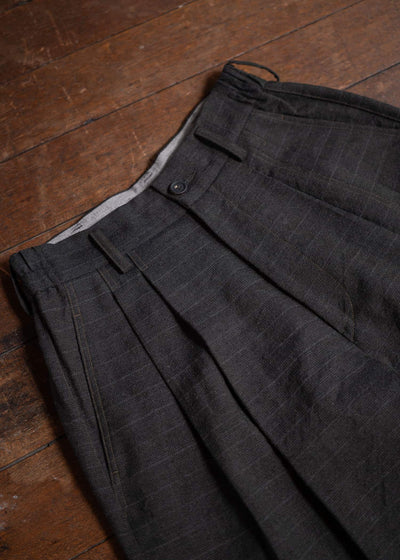 ZIGGY CHEN Drop Crotch Wide-Leg Trousers Khaki Gray 0M2500503